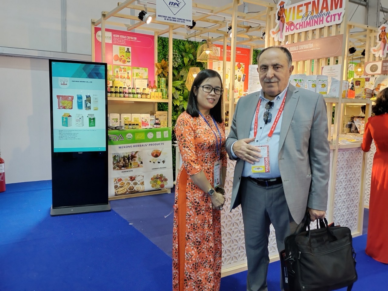 Mekong Herbals Corporation's exhibition booth at an international fair.