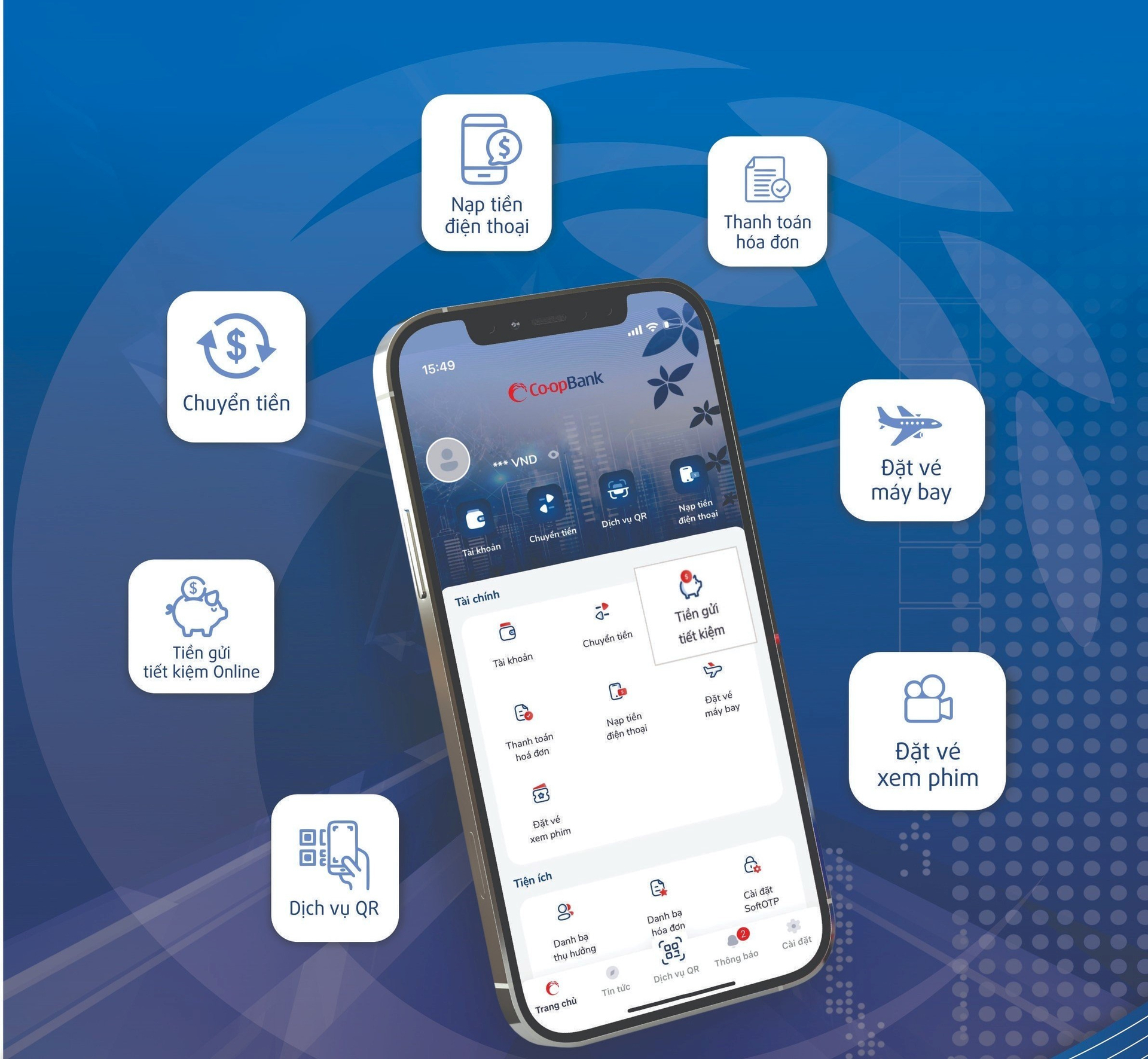 'Giao dịch không tiền mặt cùng Co-opBank Mobile Banking'. 