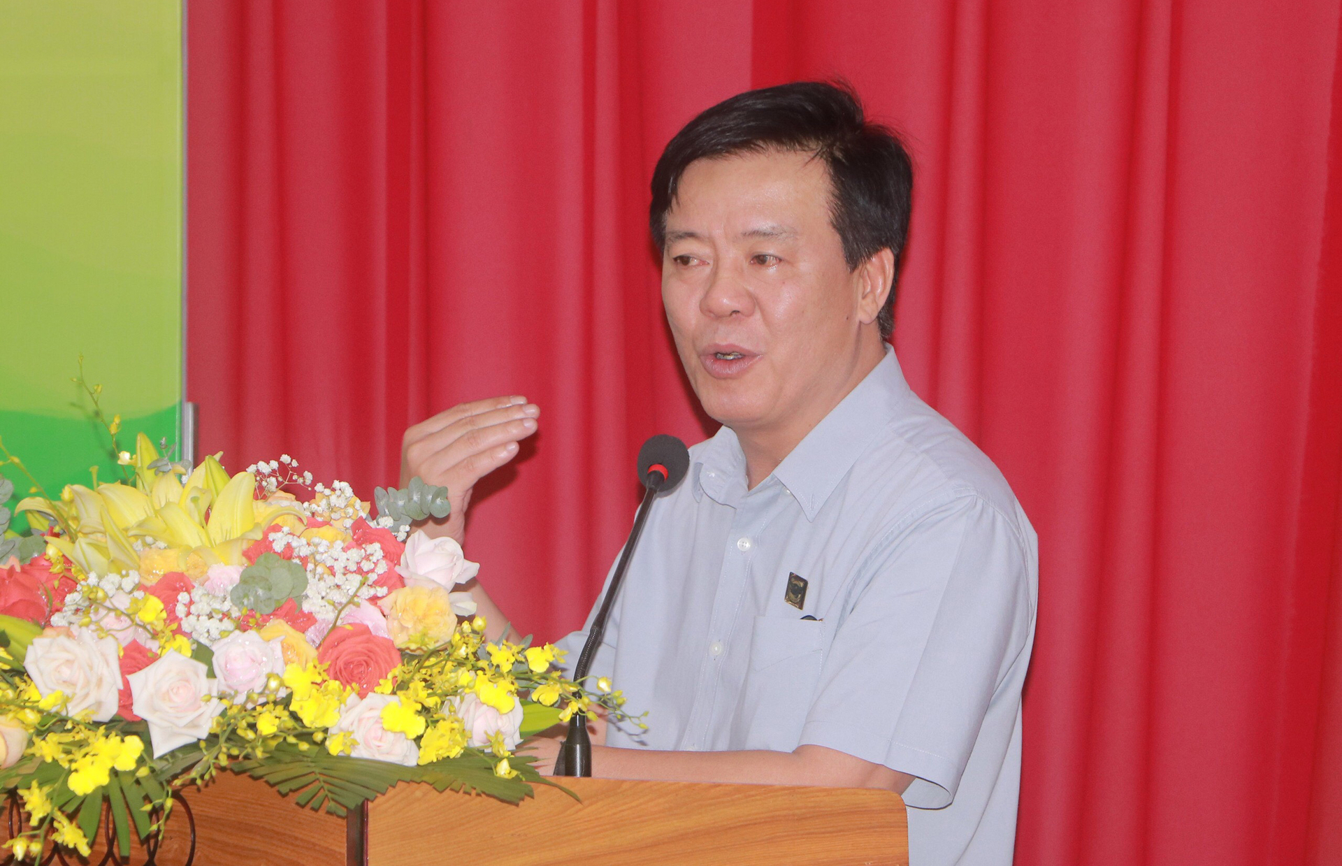 Ông Ngô Văn Đông, Tổng giám đốc Công ty Cổ phần Phân bón Bình Điền cho biết, mục tiêu cuối cùng của chương trình là nâng cao đời sống người dân. Ảnh: Quang Yên.