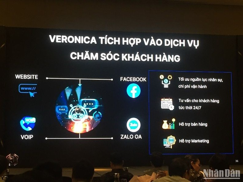 Một số ứng dụng của chatbot AI Veronica do Vibotics phát triển. Ảnh: Văn Toản.