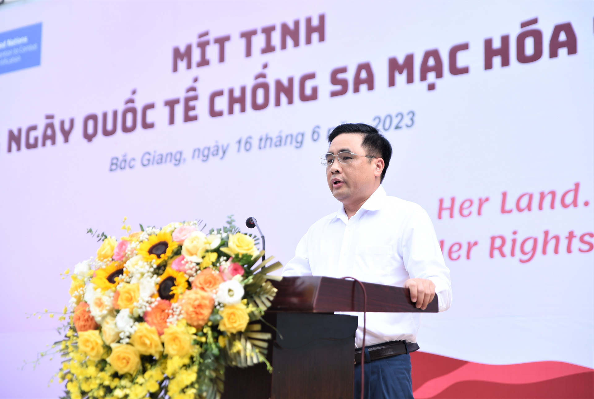 Deputy Minister Nguyen Quoc Tri spoke at the ceremony. Photo: Pham Hieu.