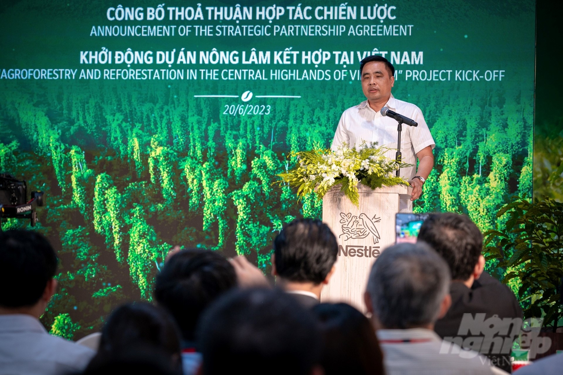 Deputy Minister Nguyen Quoc Tri spoke at the event. Photo: TS.