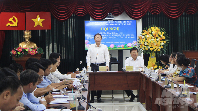 Ông Dương Anh Đức, Phó Chủ tịch UBND TP.HCM dự và chỉ đạo tại Hội nghị tổng kết 6 tháng đầu năm 2023 của Sở LĐ-TB&XH TP.HCM. 