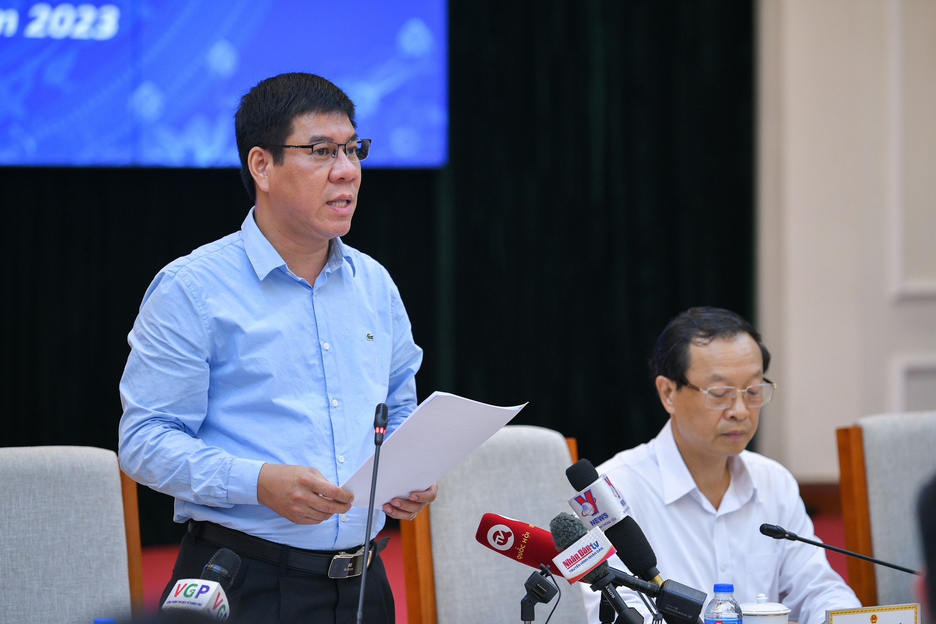 Cục trưởng Cục Quản lý chất lượng Huỳnh Văn Chương thông tin về kỳ thi tốt nghiệp THPT 2023.