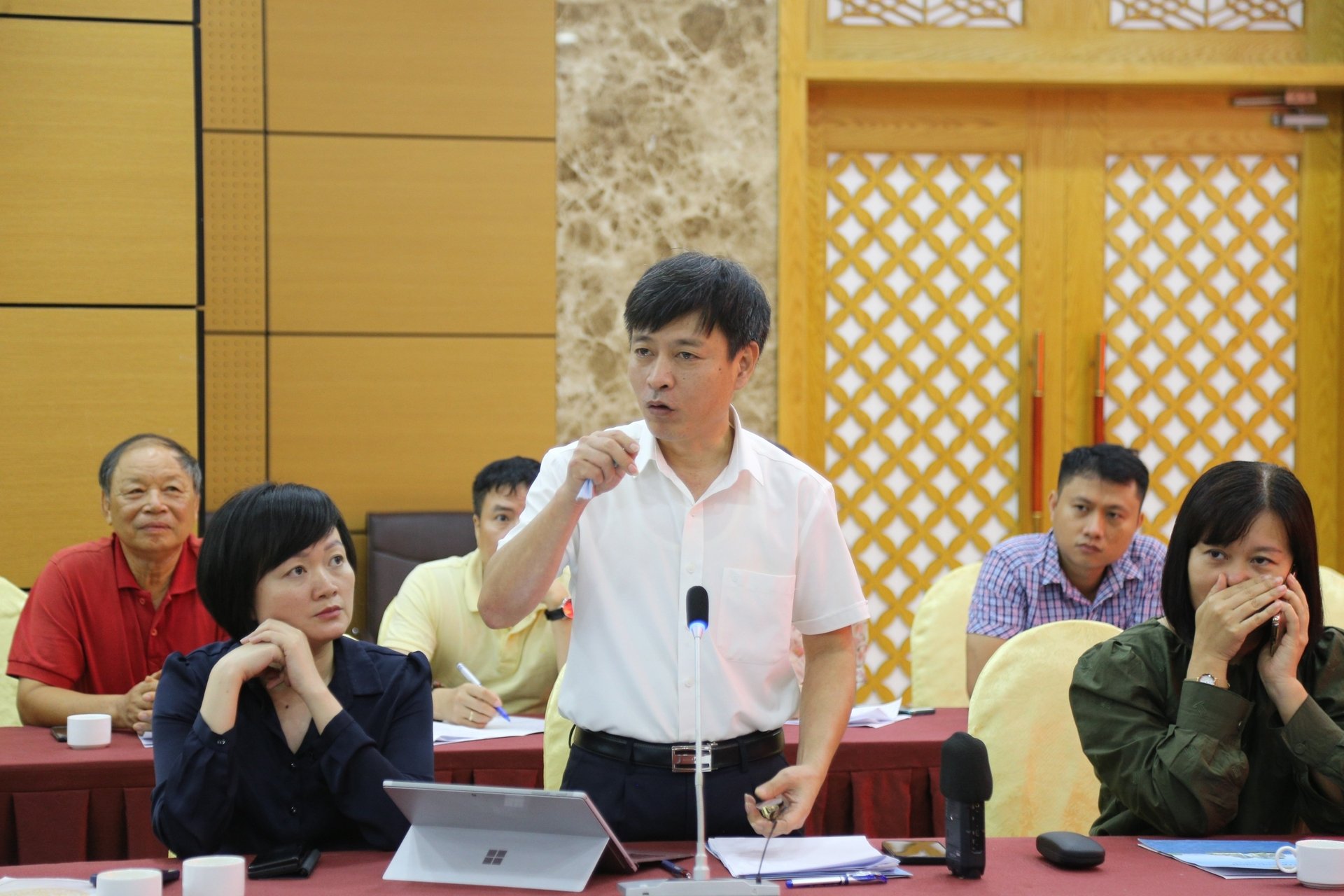 Ông Đinh Ngọc Sơn - Phó Giám đốc Sở GD-ĐT thông tin về kỳ thi THPT quốc gia. Ảnh: Cường Vũ