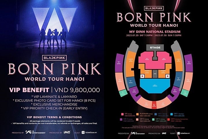 IME Entertainment công bố giá vé và vị trị ngồi của concert Born Pink tại Hà Nội