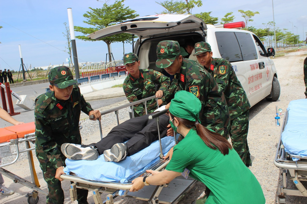 20 vehicles including 12 ambulances and 7 coaches equipped with 100 hospital beds participated insetting up the city's field hospital for disaster relief; providing assistance with the aftermath of the super typhoon.