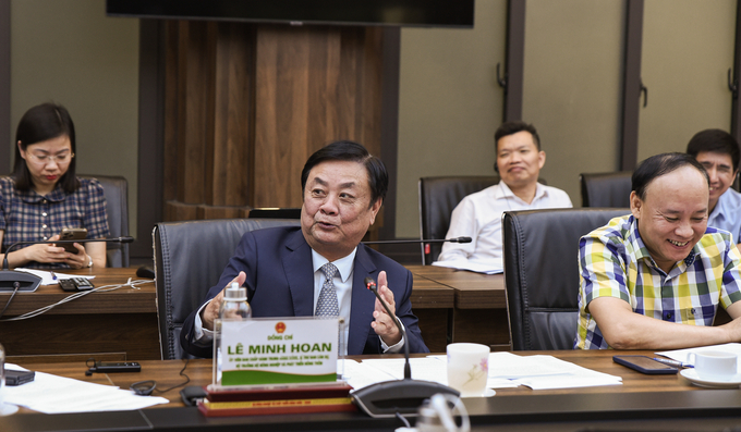Bộ trưởng Lê Minh Hoan phát biểu tại cuộc họp. Ảnh: Thanh Thuỷ.
