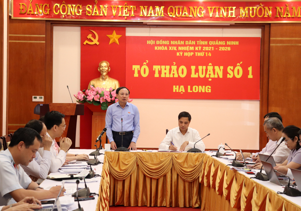 Ông Nguyễn Xuân Ký, Ủy viên Trung ương Đảng, Bí thư Tỉnh ủy, Chủ tịch HĐND tỉnh, phát biểu tại tổ thảo luận số 1. Ảnh: Báo Quảng Ninh.