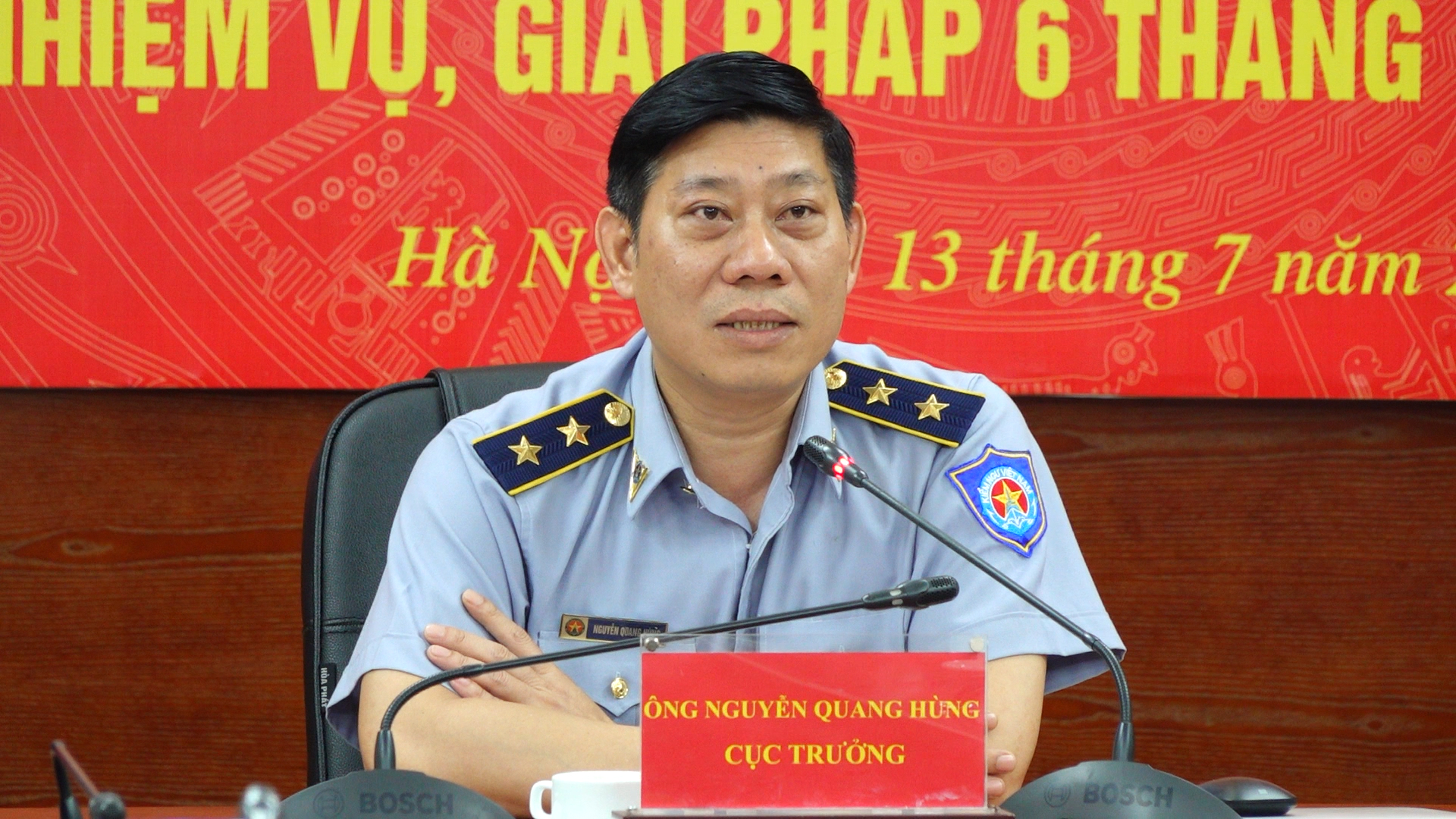 Nguyen Quang Hung, Director of Fisheries Control Department: 'The task of patrolling, inspecting, controlling and handling administrative violations in combating IUU fishing is a priority and important'. Photo: Nguyen Thuy.