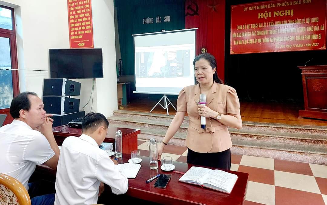 Bí thư Đảng ủy, Chủ tịch UBND phường Bắc Sơn phát biểu