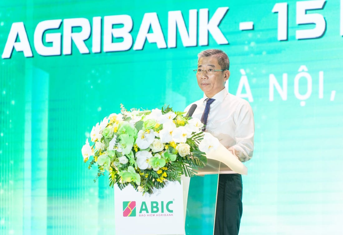 Ông Nguyễn Tiến Hải, Chủ tịch Hội đông quản trị Công ty cổ phần Bảo hiểm Agribank phát biểu tại Hội nghị.