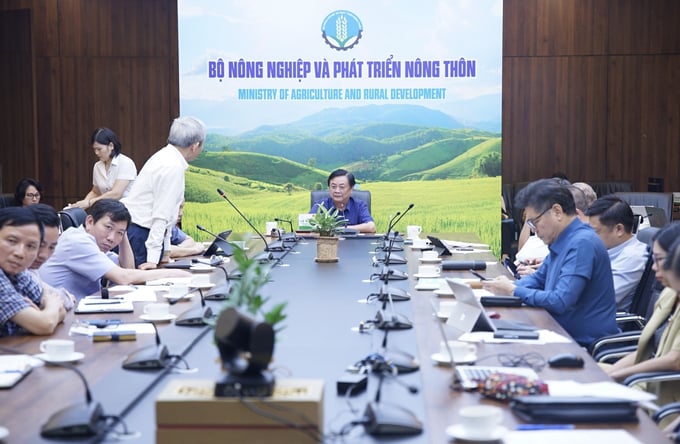 Bộ trưởng Lê Minh Hoan chủ trì cuộc họp sơ kết công tác phát triển thị trường 6 tháng đầu năm 2023 và triển khai nhiệm vụ trọng tâm những tháng cuối năm ngày 19/7. Ảnh: Linh Linh.