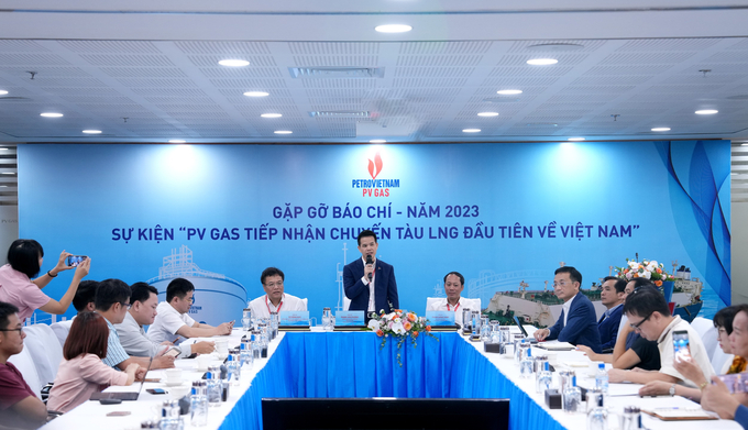 PV GAS tổ chức họp báo, công bố sự kiện 'Đón chuyến tàu LNG đầu tiên đến Việt Nam'. Ảnh: PV GAS.