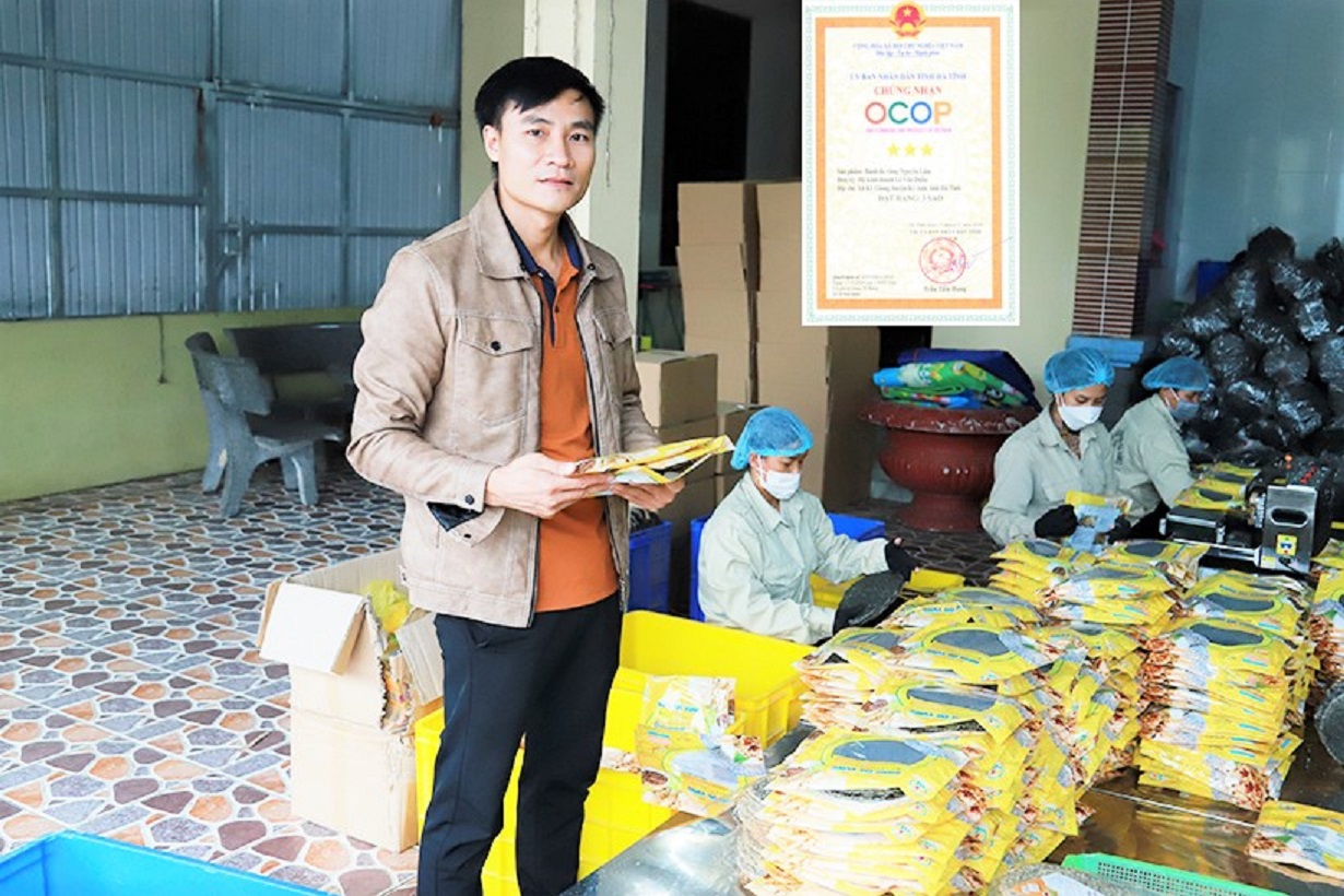 Nguyen Lam sesame rice cake is one of six Ha Tinh province's OCOP products to be exported to developed countries such as Russia, Japan, Australia, etc.