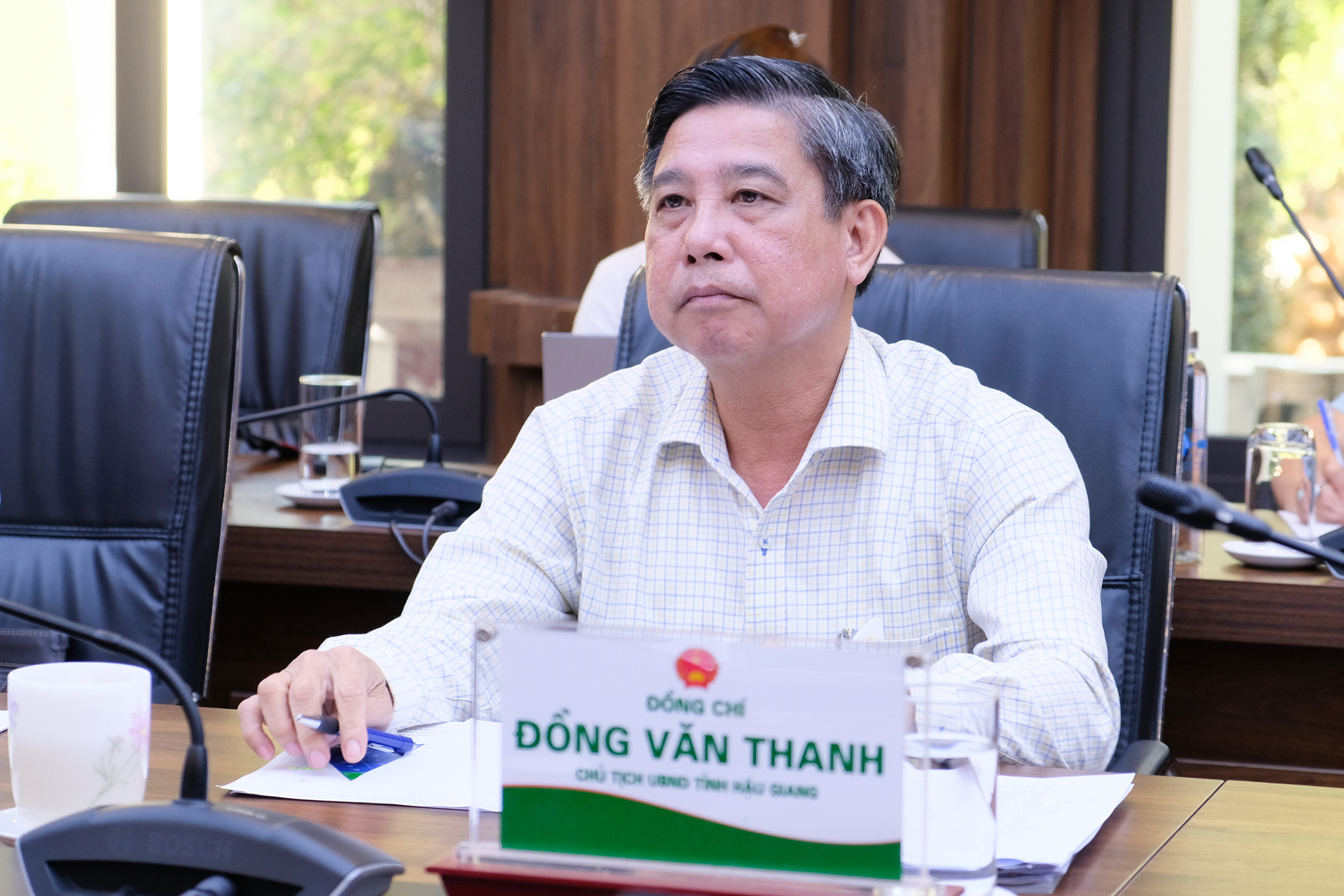 Mr. Dong Van Thanh, Chairman of Hau Giang Provincial People's Committee, agreed with the proposals made by the Ministry of Agriculture and Rural Development regarding the organization of the 6th Rice Festival. Photo: Tung Dinh.