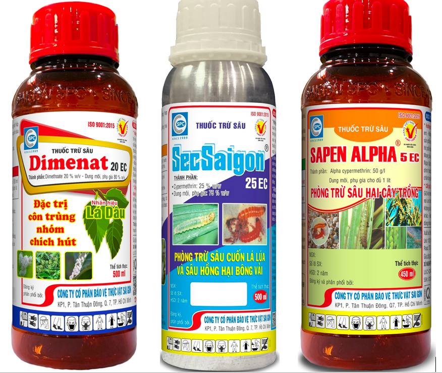 Các sản phẩm phòng trị hiệu quả các loại sâu bệnh gây hại trên cây trồng của Công ty CP Bảo vệ thực vật Sài Gòn (SPC).