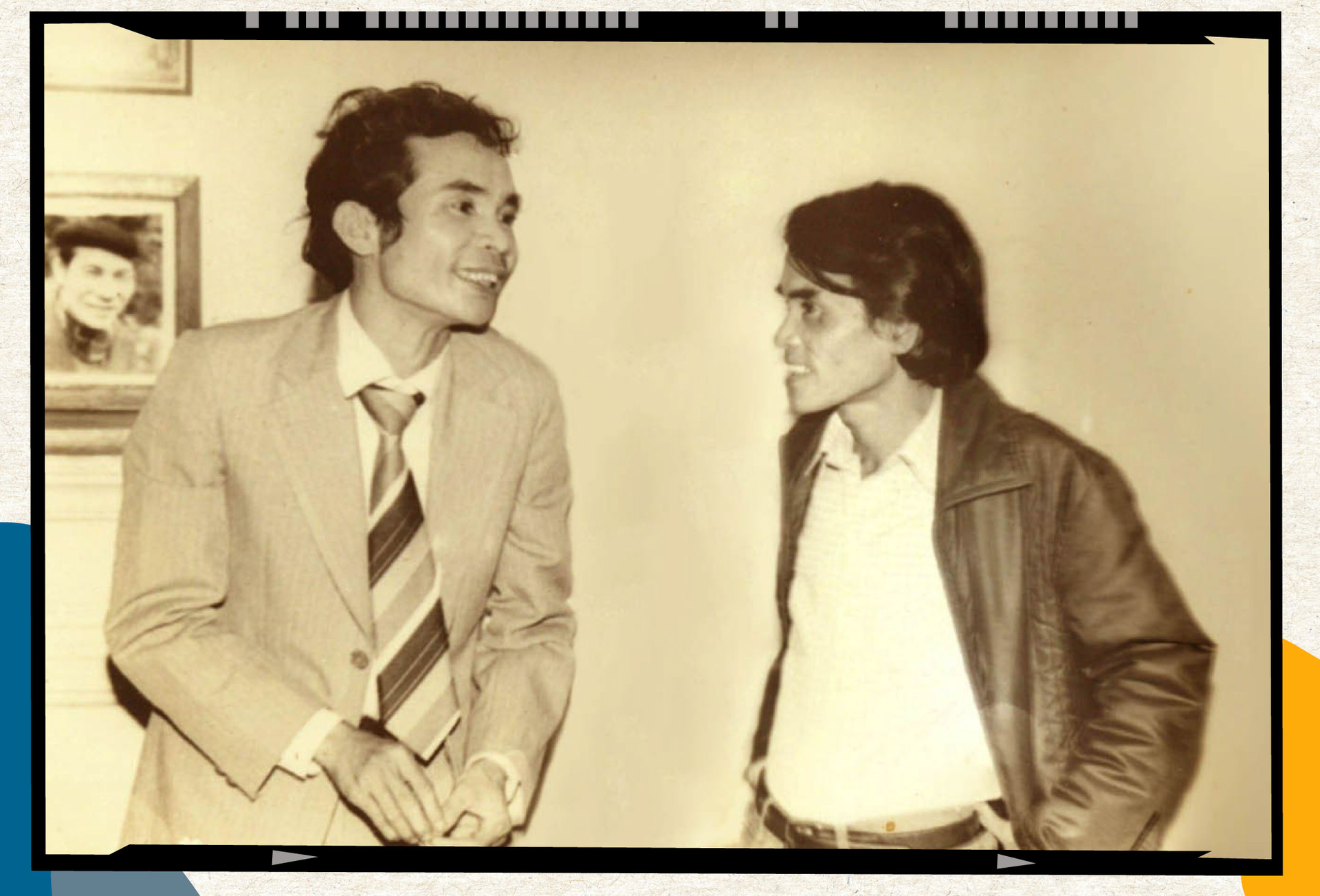 Hoàng Phủ Ngọc Tường và Nguyễn Trọng Tạo ở Hội Văn nghệ Bình Trị Thiên năm 1986.