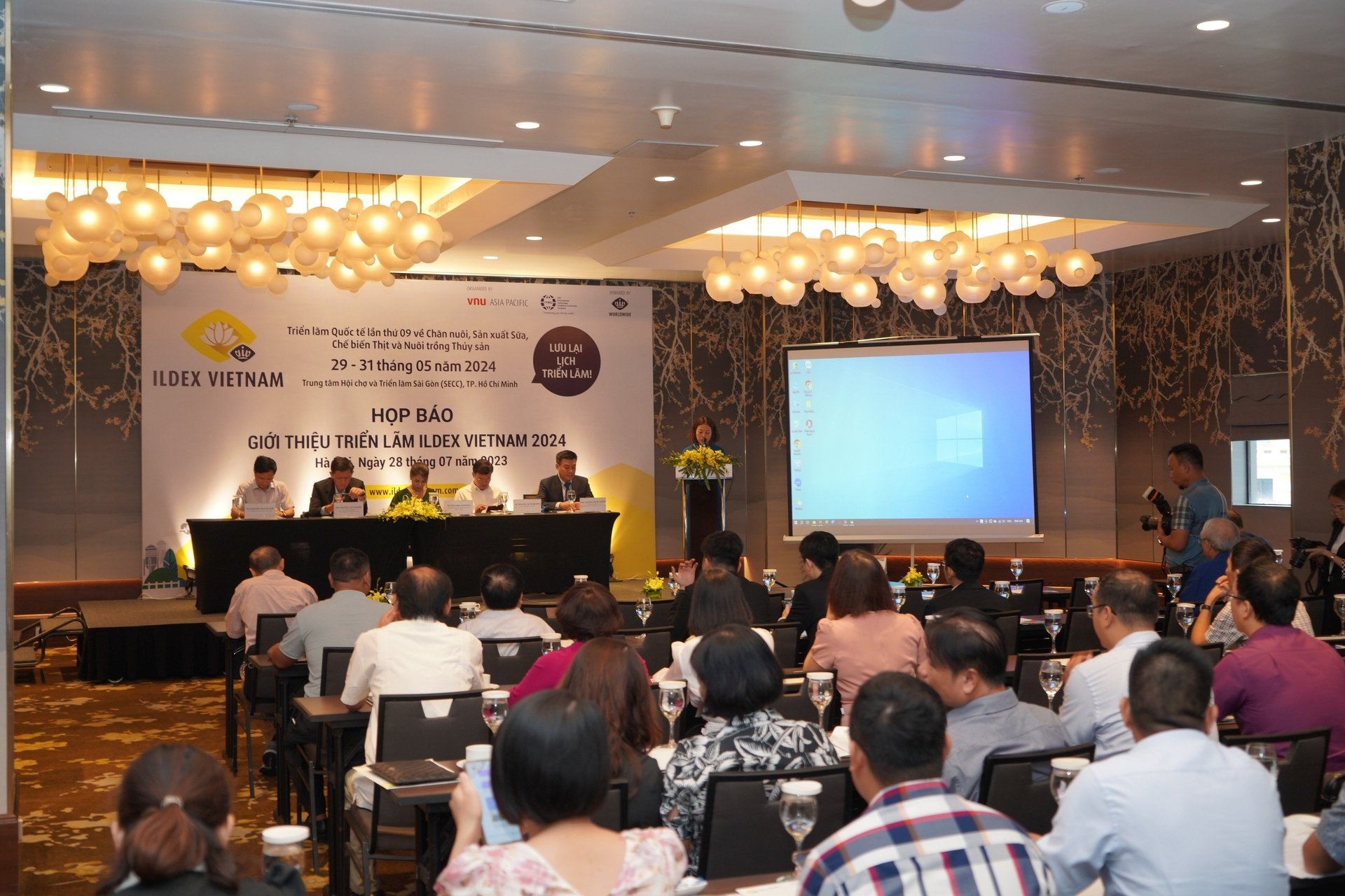 Buổi họp báo giới thiệu Triển lãm ILDEX Việt Nam 2024 diễn ra sáng 28/7 tại Hà Nội. Ảnh: HT.