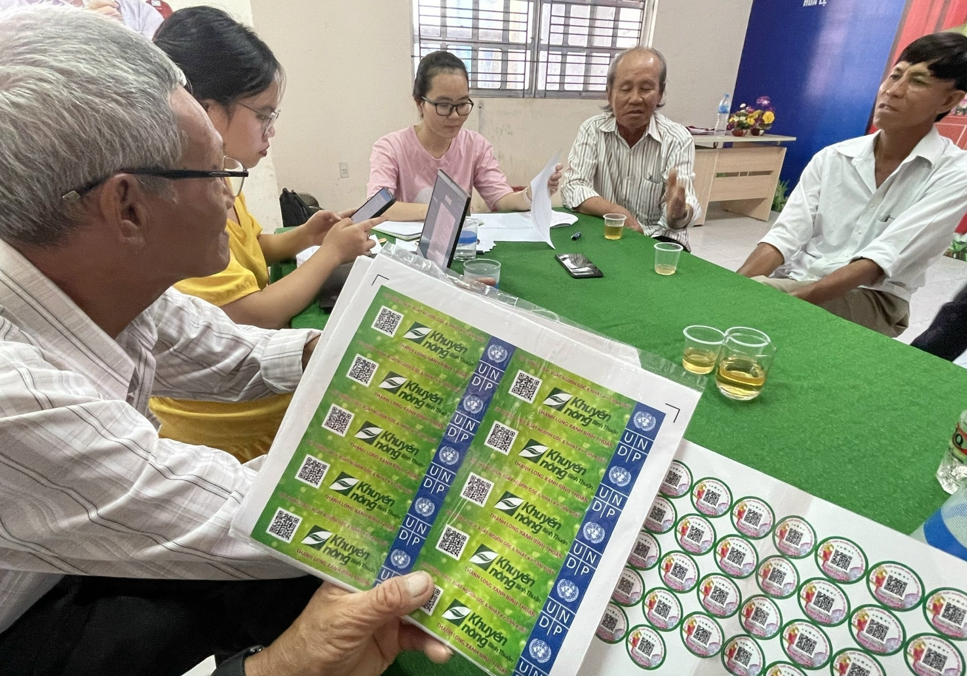 Farmers receive training to participate in the 'green' dragon fruit chain. Photo: KS.