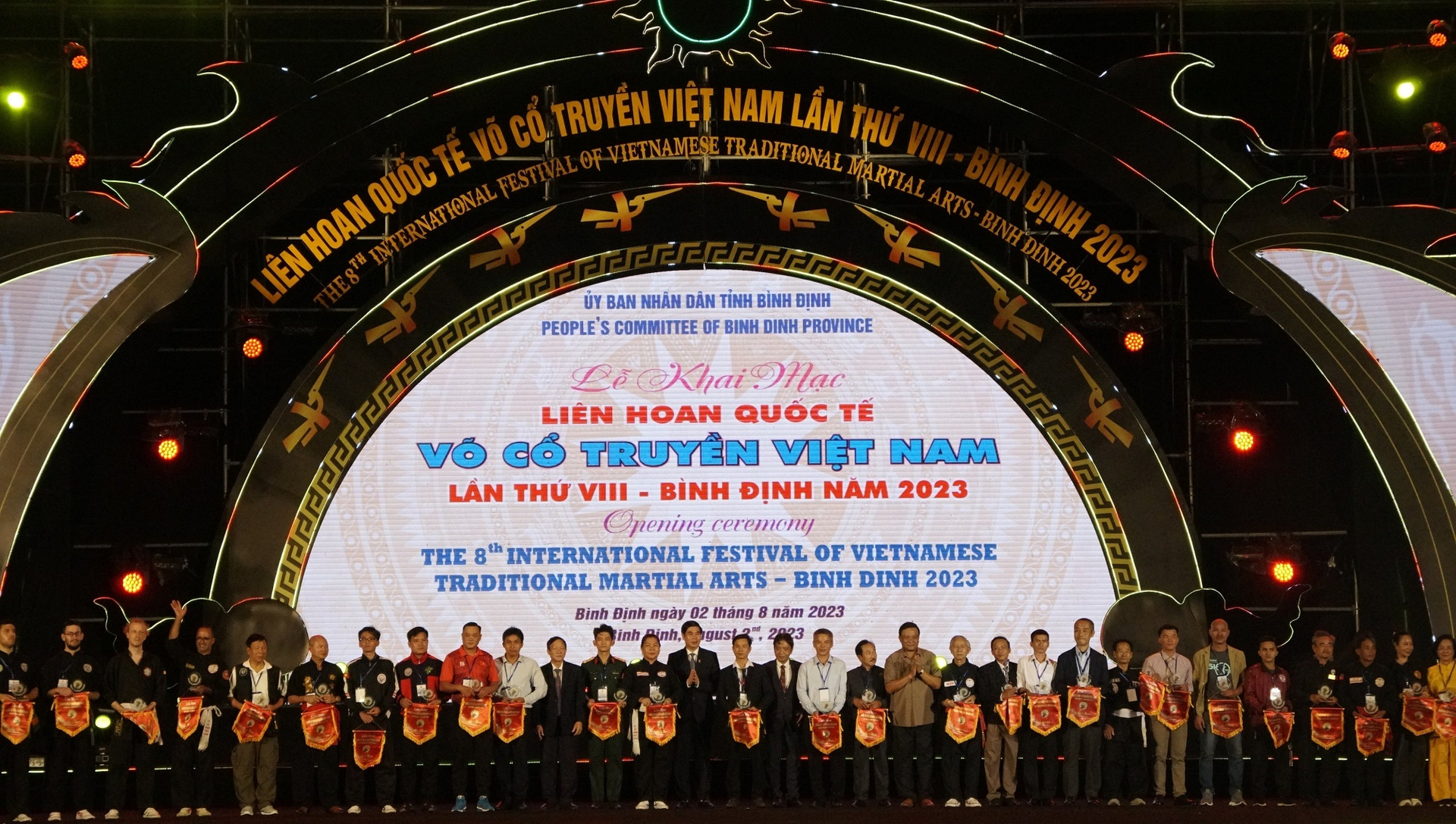 Lễ khai mạc liên hoan quốc tế Võ cổ truyền Việt Nam lần thứ VIII năm 2023 tại thành phố Quy Nhơn (Bình Định). Ảnh: V.Đ.T.