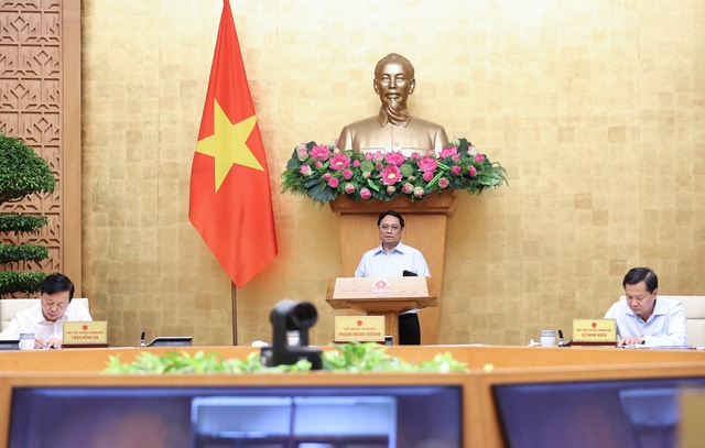 Thủ tướng Chính phủ Phạm Minh Chính chủ trì phiên họp. Ảnh: VGP/Nhật Bắc.