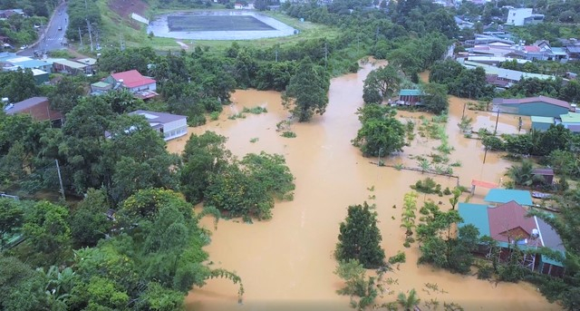 Khu vực TP Gia Nghĩa, tỉnh Đắk Nông bị ngập nước. Ảnh: TL.