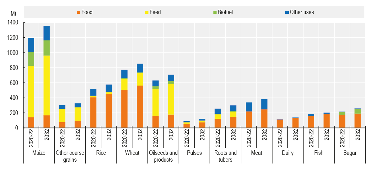 Main commodities used worldwide. Photo: OECD/FAO.