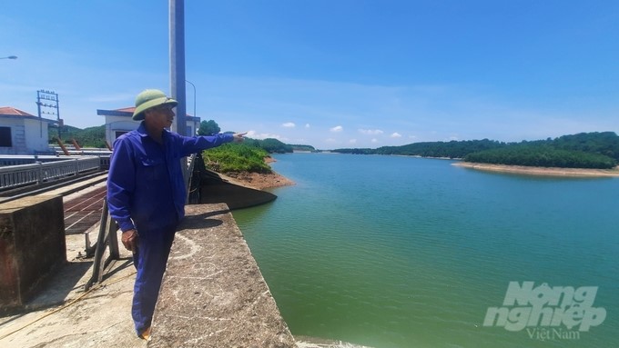 Dam Ha Dong lake (Quang Tan commune, Dam Ha district) has a design capacity of about 12 million m3. Photo: Nguyen Thanh.