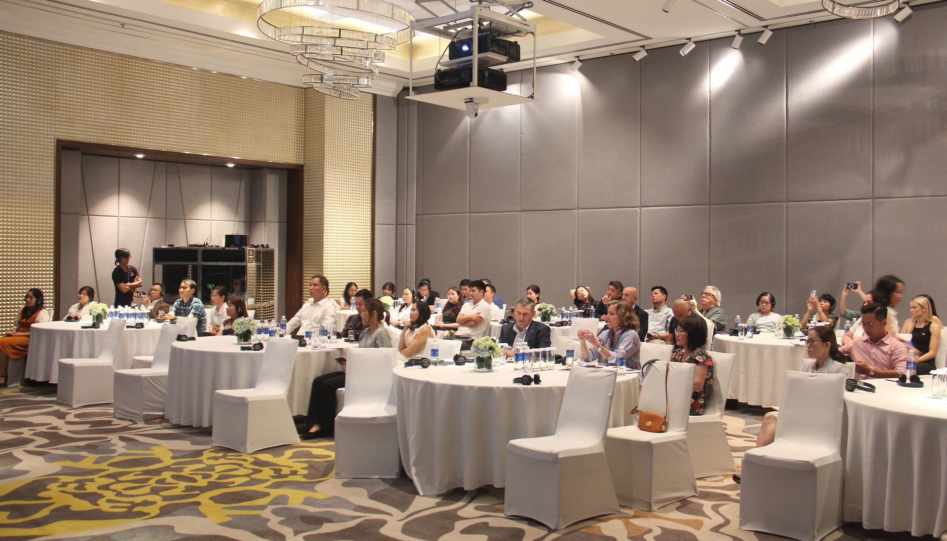 Australian cotton trade delegation including representatives from Sportscraft, Struddys, Big W, AS Colour, Modibodi, Workwear Group, New Romantic, and Michell Wool, met with representatives of Vietnamese textile factories.