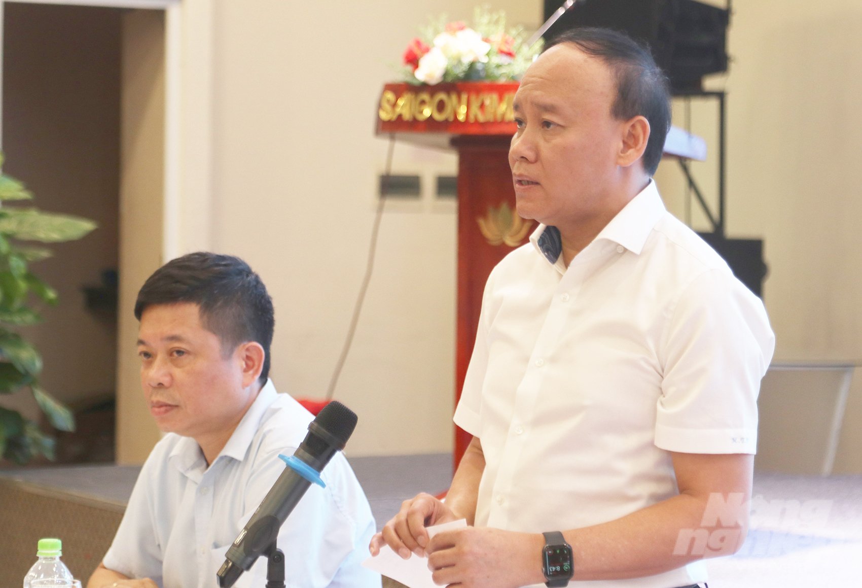 Ông Nguyễn Tùng Phong, Cục trưởng Cục Thủy lợi nêu bật tổng quan tình hình. Ảnh: Quốc Toản.