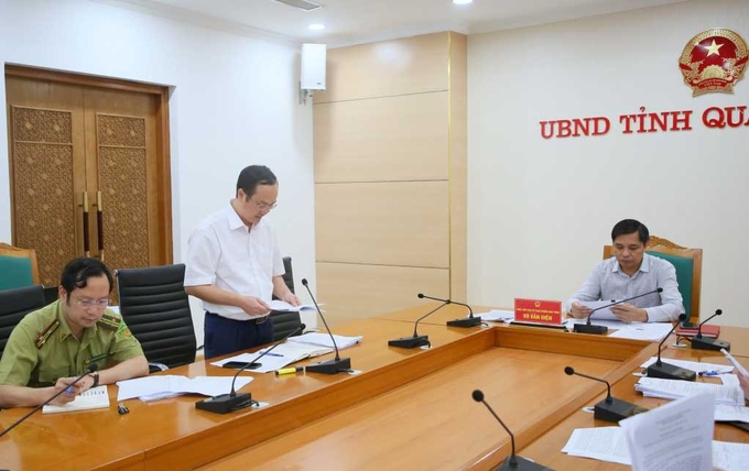 Đại diện lãnh đạo Sở NN-PTNT báo cáo các nội dung tại cuộc họp. Ảnh: Minh Hà.