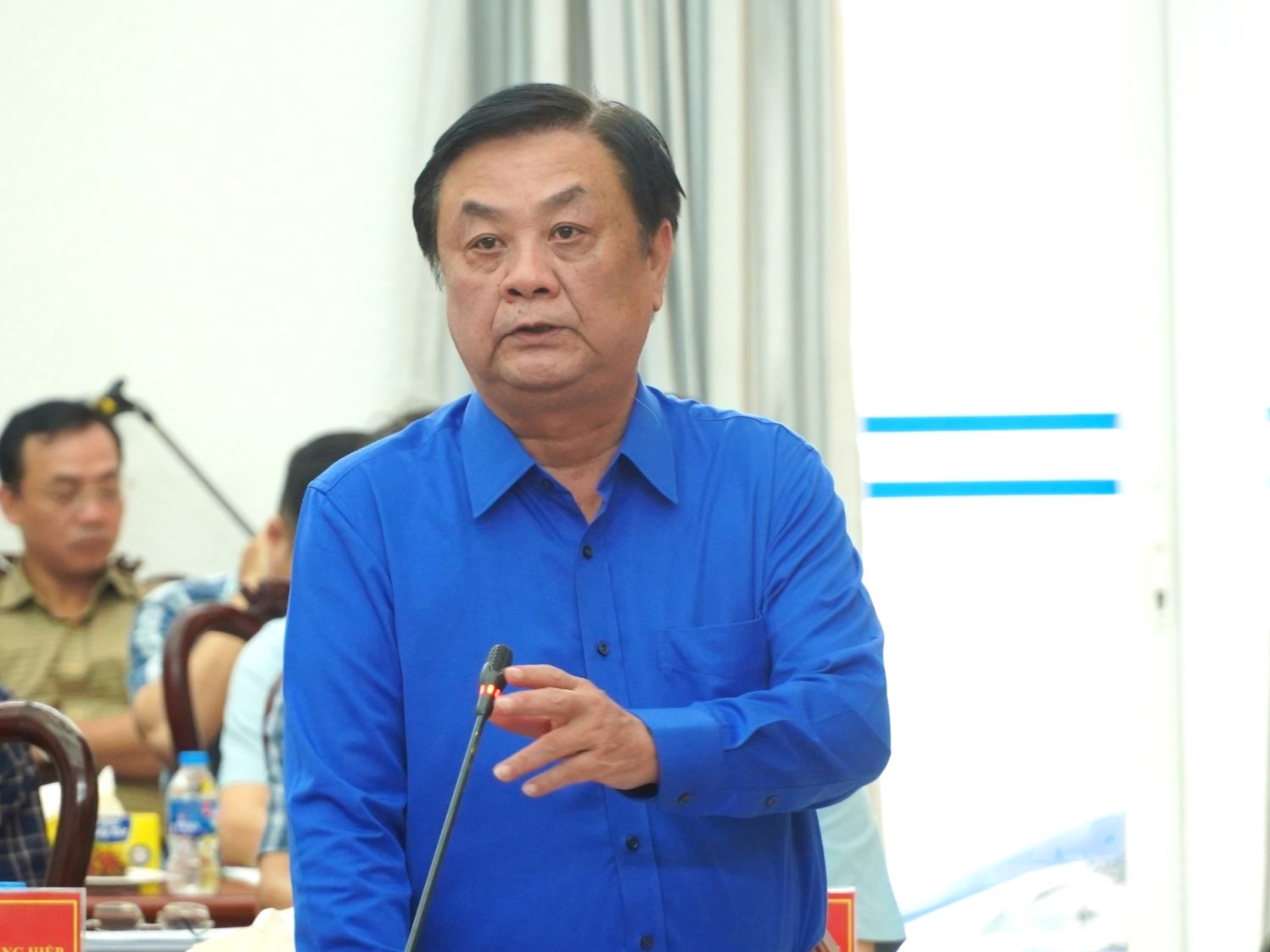 Bộ trưởng Bộ NN-PTNT Lê Minh Hoan phát biểu tại cuộc họp. Ảnh: Kim Anh.
