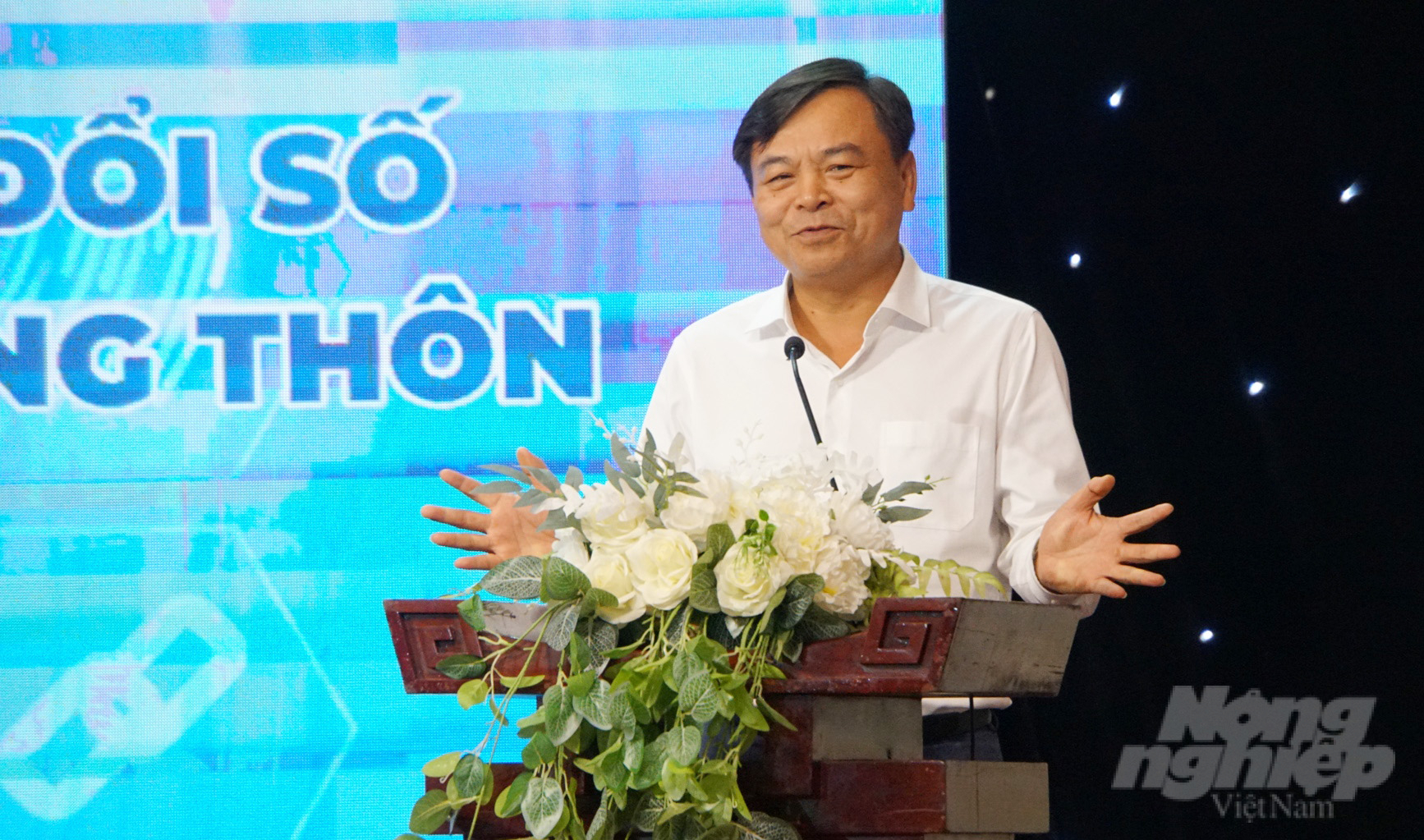 Thứ trưởng Bộ NN-PTNT Nguyễn Hoàng Hiệp phát biểu tại hội nghị. Ảnh: Lê Bình.