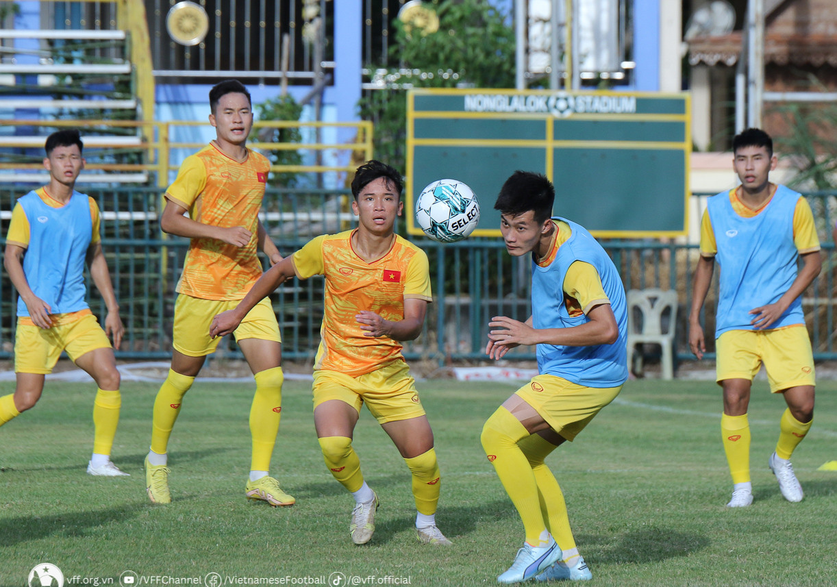 U23 Việt Nam hướng tới 3 điểm đầu tiên trước U23 Lào. Ảnh: VFF.