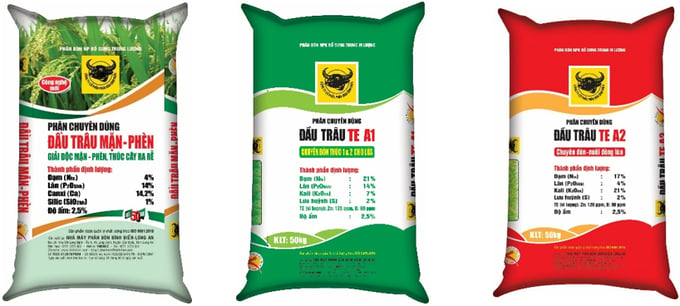 Bộ ba sản phẩm phân bón Đầu Trâu giúp tăng năng suất lúa vượt trội.