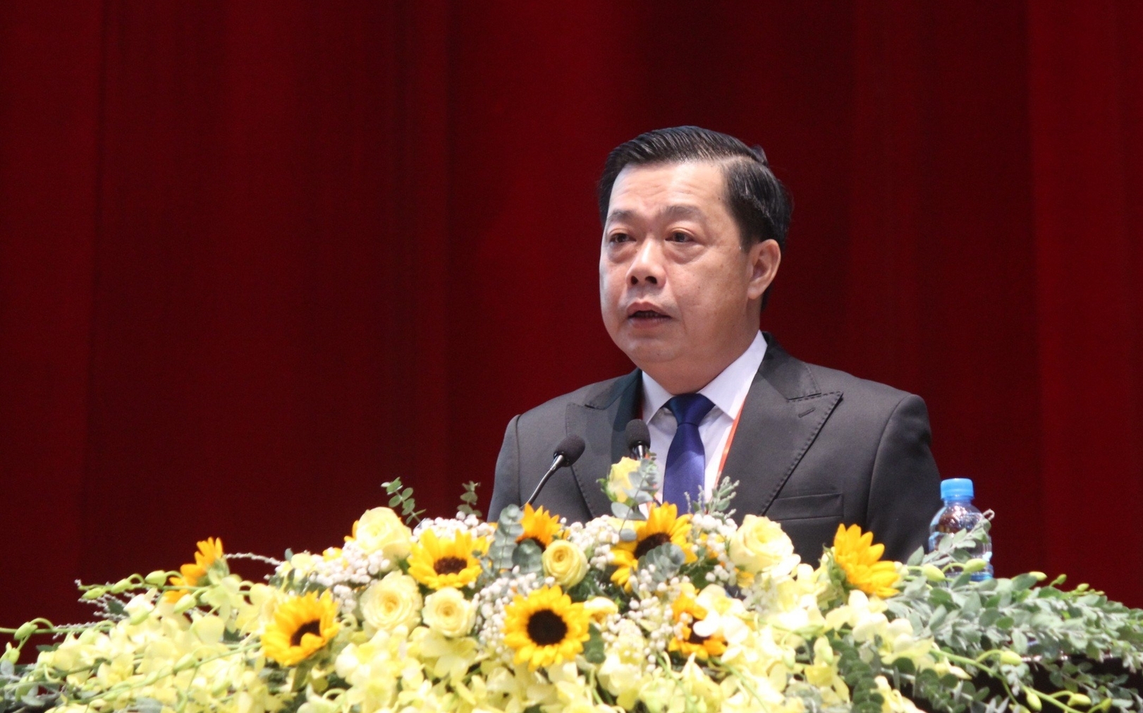 Ông Đỗ Ngọc Huy, Chủ tịch Hội Nông dân tỉnh Bình Dương phát biểu tại Đại hội. Ảnh: Trần Trung.