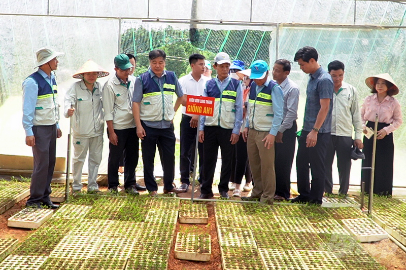 Ông Lê Quốc Thanh, Giám đốc Trung tâm Khuyến nông Quốc gia (thứ 4 từ trái sang) trong một lần làm việc cùng thành viên các tổ khuyến nông cộng đồng tại tỉnh Quảng Trị. Ảnh: Võ Dũng.