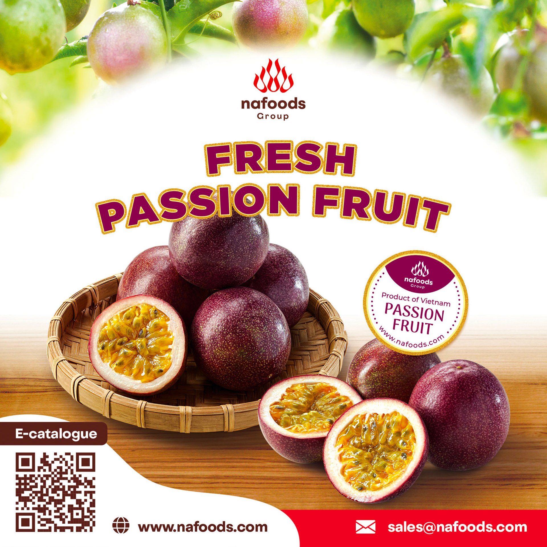 Passion fruit is one of the key products of Nafoods Group.