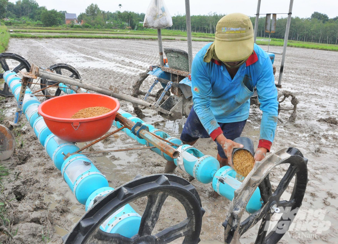 Tích tụ ruộng đất cho phép triển khai cơ giới hóa để thực hiện giấc mơ nền nông nghiệp hàng hóa. Ảnh: Hoàng Anh.