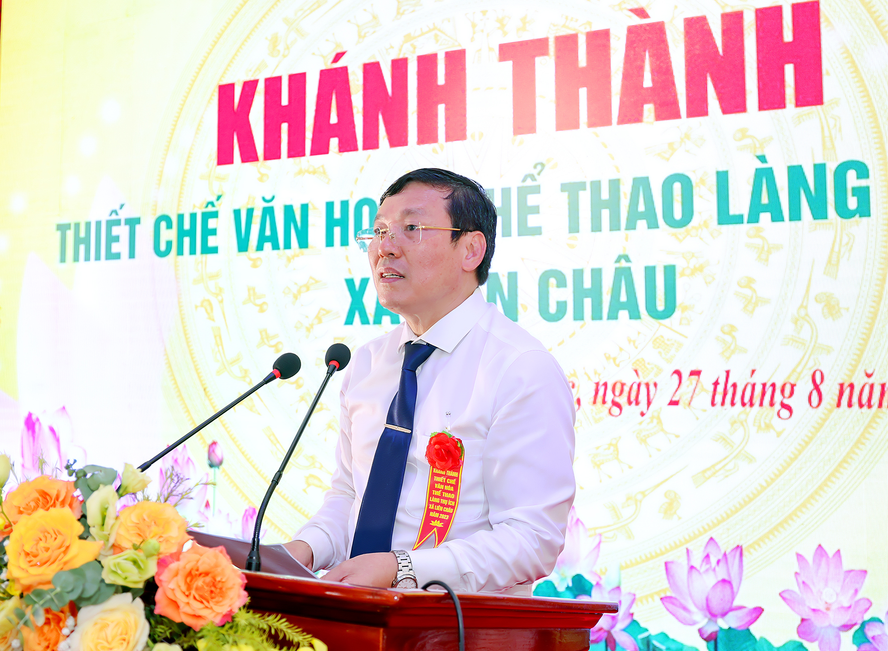 Chủ tịch UBND tỉnh Vĩnh Phúc Lê Duy Thành phát biểu tại buổi lễ. Ảnh: vinhphuc.gov.vn