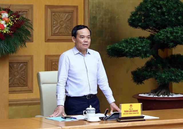 Phó Thủ tướng Chính phủ Trần Lưu Quang thẳng thắn nêu rõ việc EC cảnh báo 'thẻ vàng' khiến uy tín của Việt Nam bị giảm sút nghiêm trọng. Ảnh: VGP/Hải Minh.