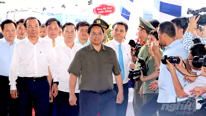 Thủ tướng Chính phủ Phạm Minh Chính đến dự lễ phát động khởi công dự án nhà ga sân bay Long Thành. Ảnh: MV.