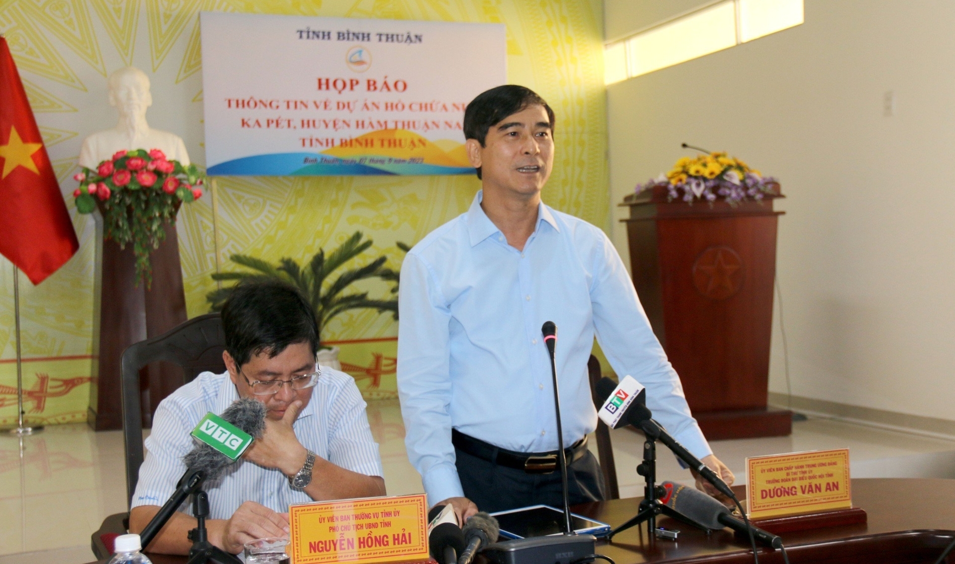 Ông Dương Văn An, Bí thư Tỉnh ủy Bình Thuận cho biết, hồ chứa nước Ka Pét được xây dựng sẽ góp phần đảm bảo an ninh nguồn nước, nâng cao đời sống người dân. Ảnh: NT.