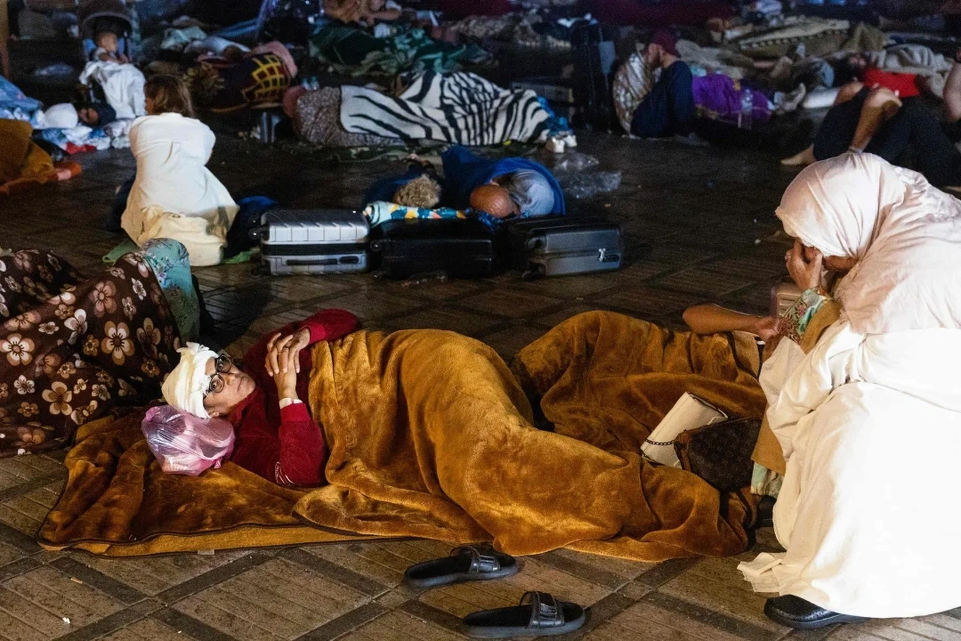 Nhiều người mất nhà cửa ở Morocco. Ảnh: AFP.