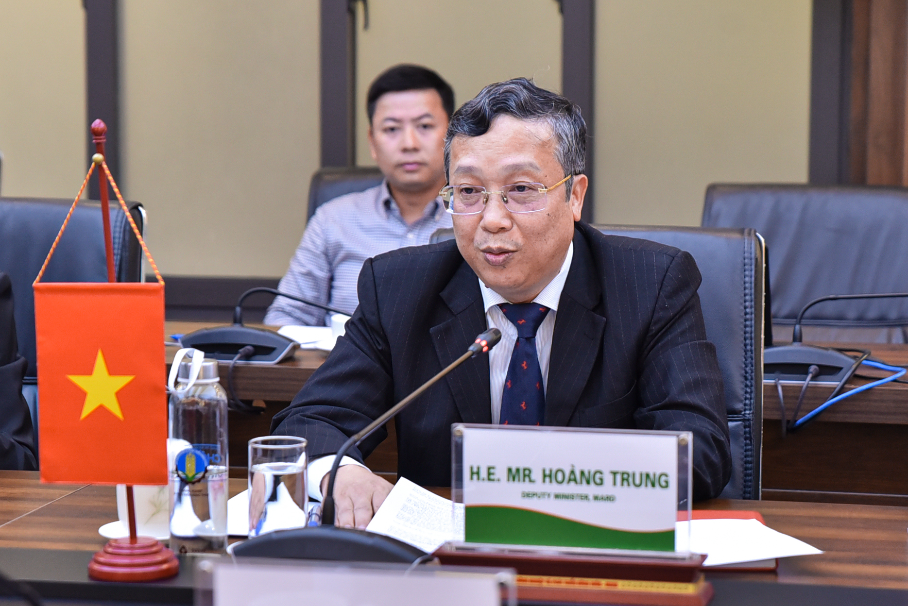 Deputy Minister Hoang Trung highly appreciates the United States's cooperation in agriculture. Photo: Quynh Chi.