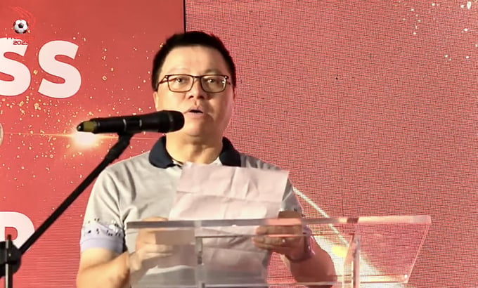 Ông Lê Quốc Minh phát biểu tại lễ bế mạc, Gala và trao giải Press Cup lần thứ 7 năm 2023.