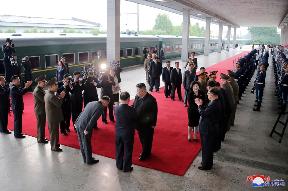 Nhà lãnh đạo Triều Tiên Kim Jong-un lên đường đến Nga chiều ngày 10/9. Ảnh: KCNA.