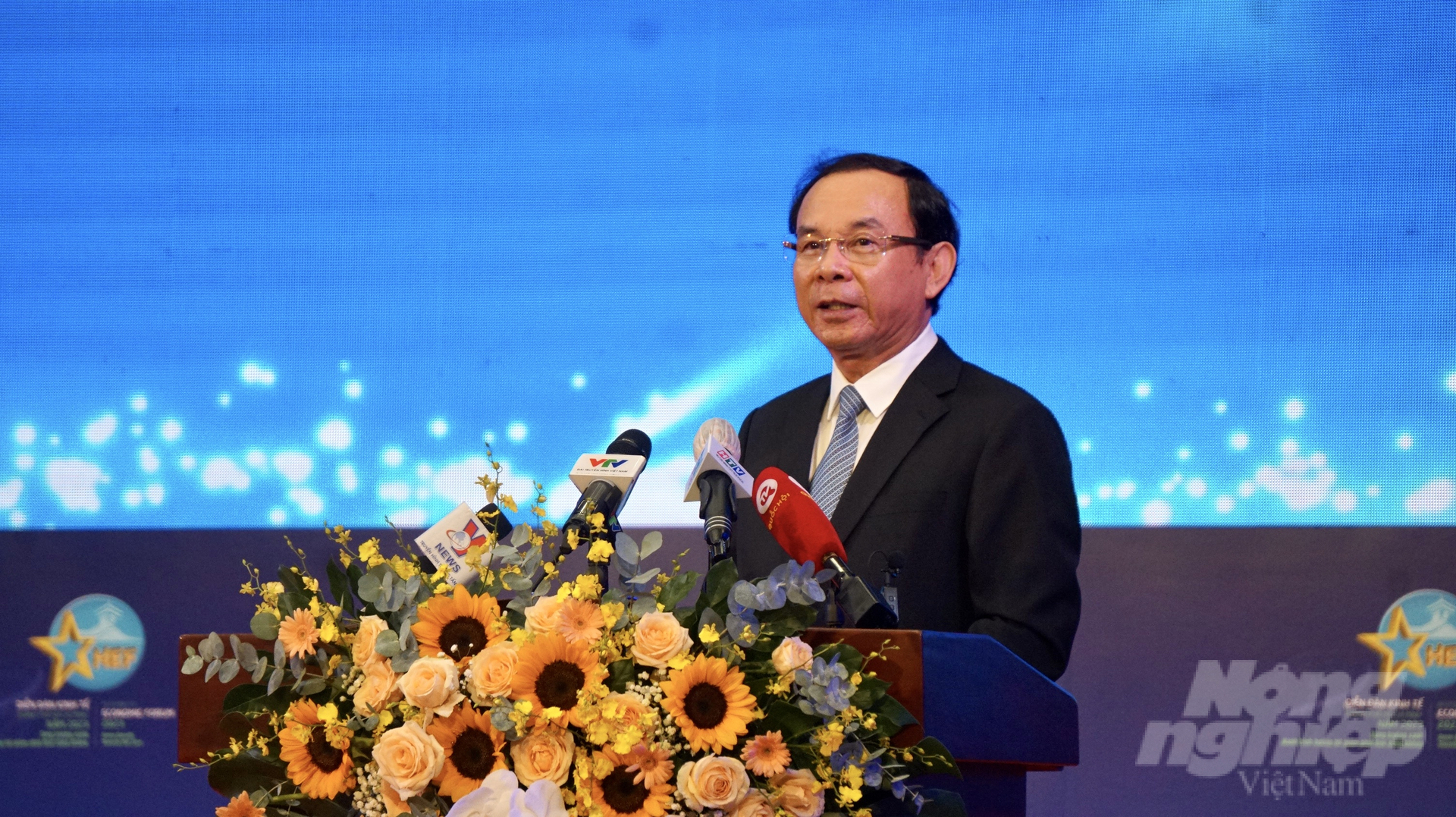 Secretary of Ho Chi Minh City Party Committee Nguyen Van Nen delivered a speech at the opening of HEF Forum 2023. Photo: Nguyen Thuy.
