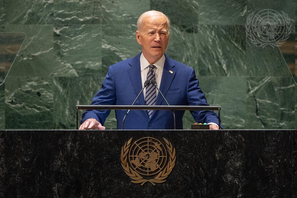 Tổng thống Hoa Kỳ Joe Biden phát biểu tại Phiên thảo luận cấp cao Đại hội đồng Liên Hợp quốc. Ảnh: UN.